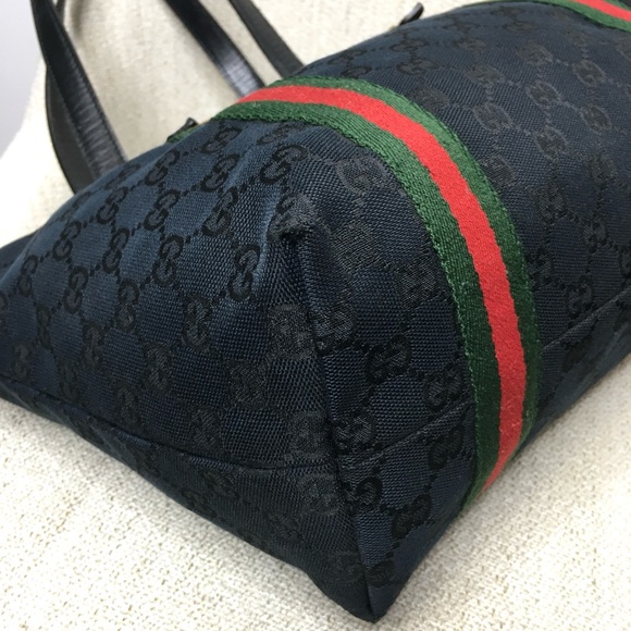 Authentic Gucci Sherry Line tote black monogram canvas - Picture 12 of 15